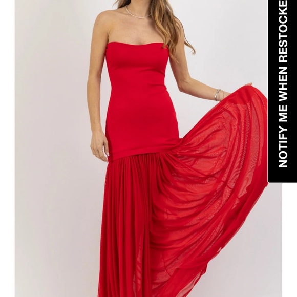 MARIELLA RED MAXI DRESS - Picture 2 of 3